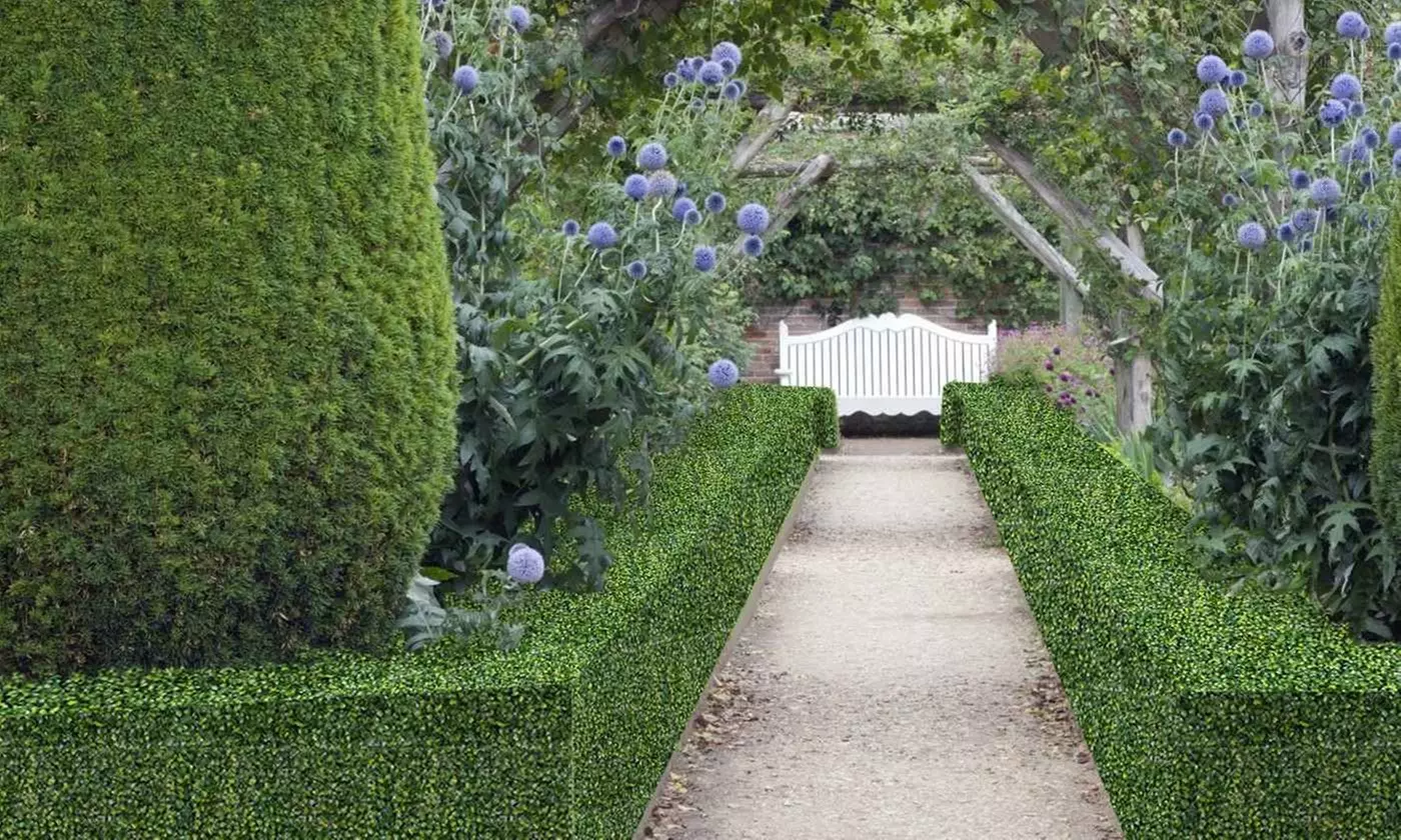 iNova 24"x16" Artificial Grass Wall Panels Boxwood Topiary Hedge Mats (12-Pack)