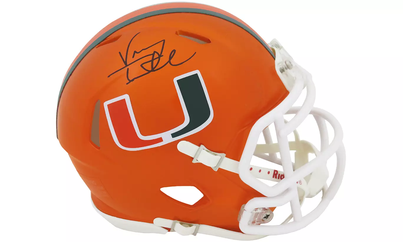 Vinny Testaverde Signed Miami Hurricanes FLASH Riddell Speed Mini Helmet - Primary Image