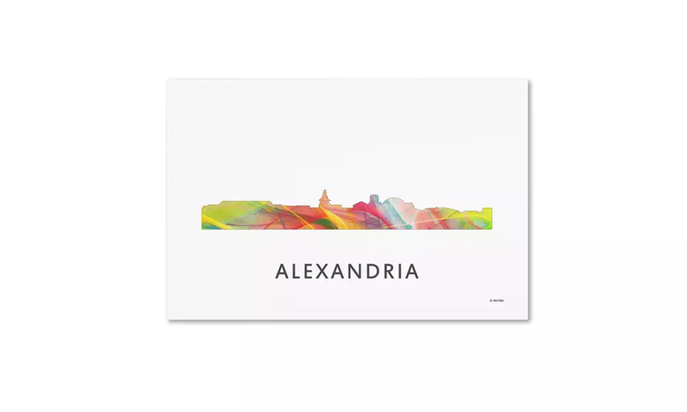 Marlene Watson 'Alexandria Virginia Skyline WB-1' Canvas Art - Primary Image