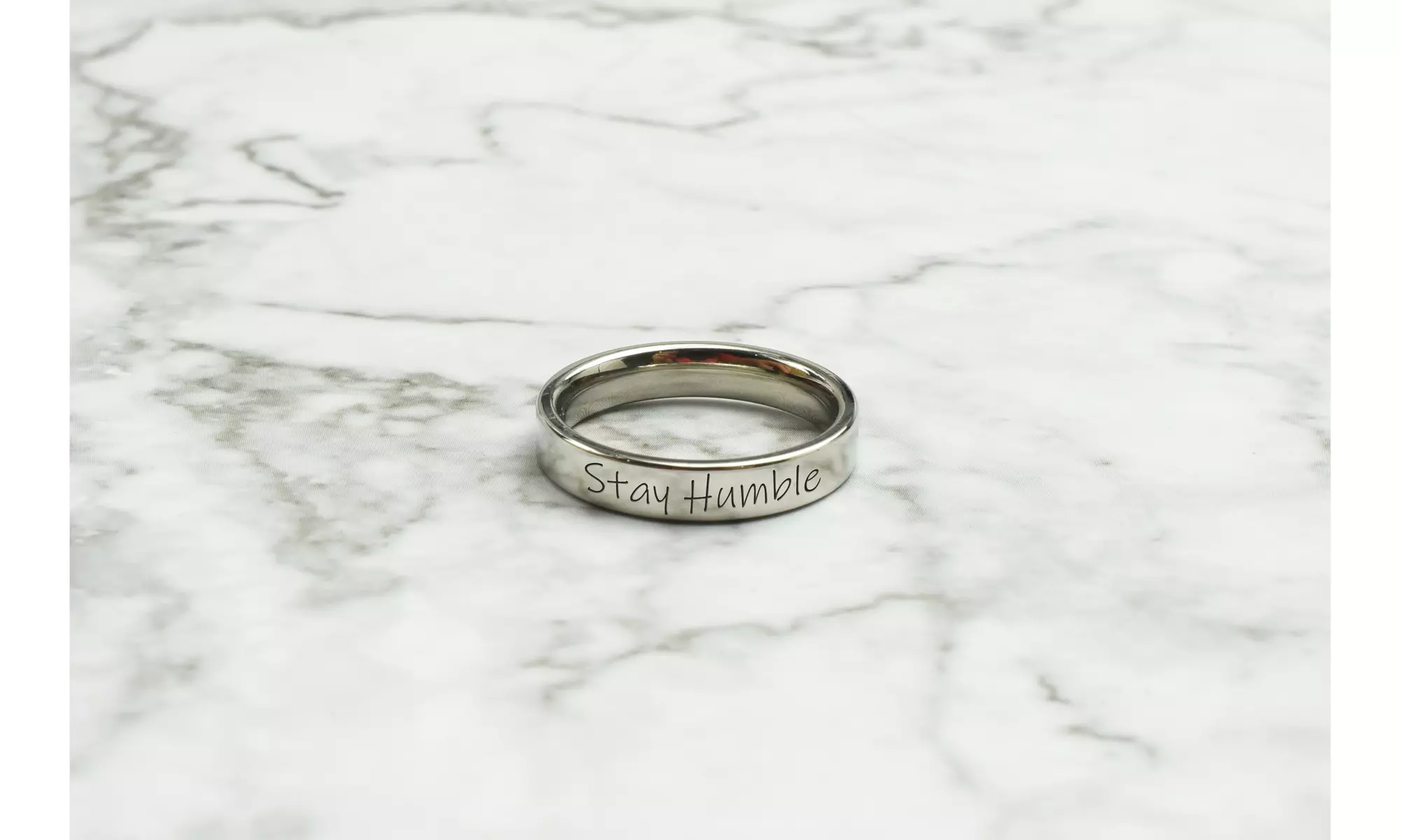 Comfort Fit Inspirational Rings By Pink Box - Size 6 - 10 Available - Second Medium