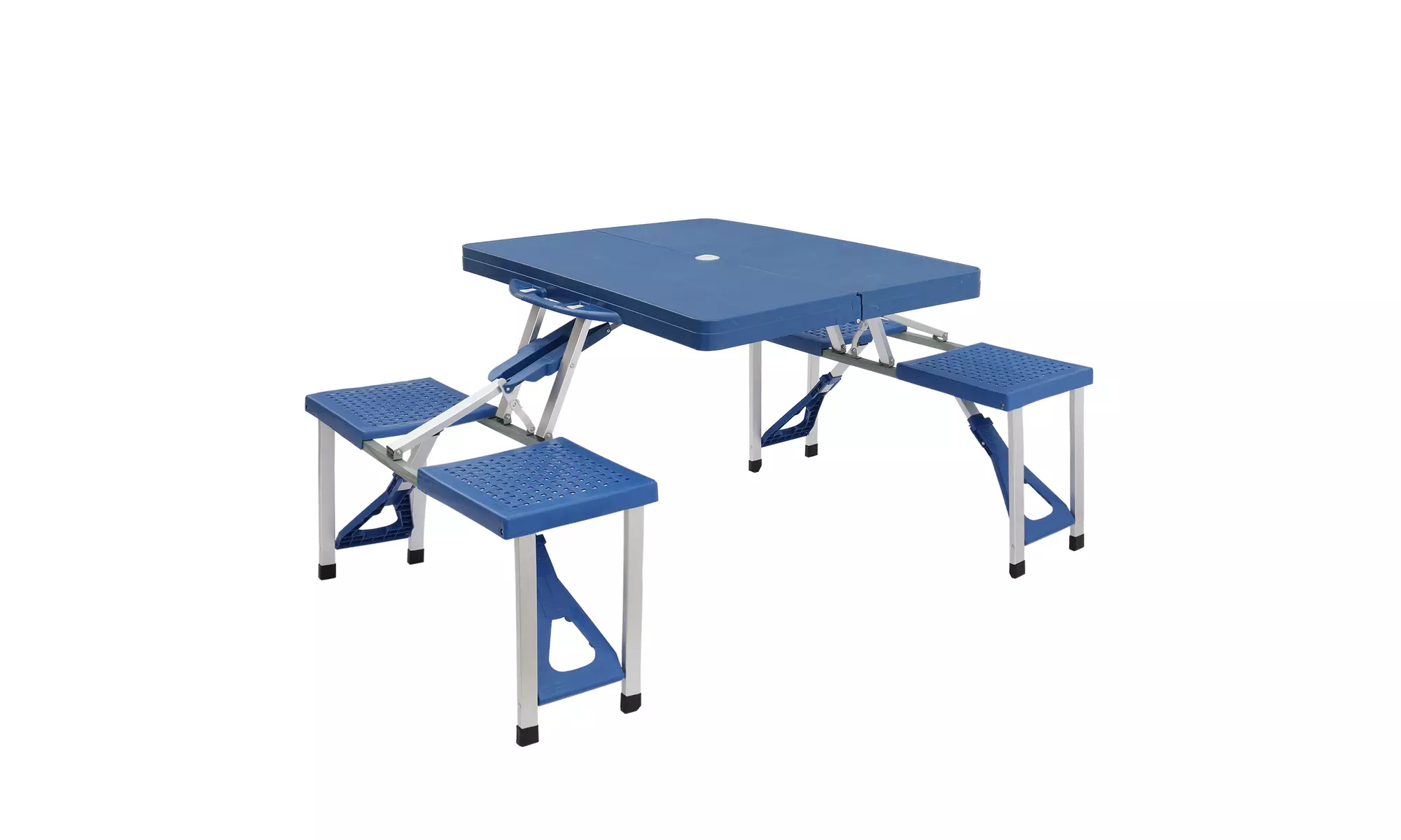 Portable Folding Picnic Table With 4-Person Chair Seats, Foldable Camping Table