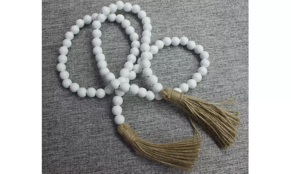 Wood Bead Farmhouse Country Beads Holiday Decoration Wall Hanging Prayer Beads