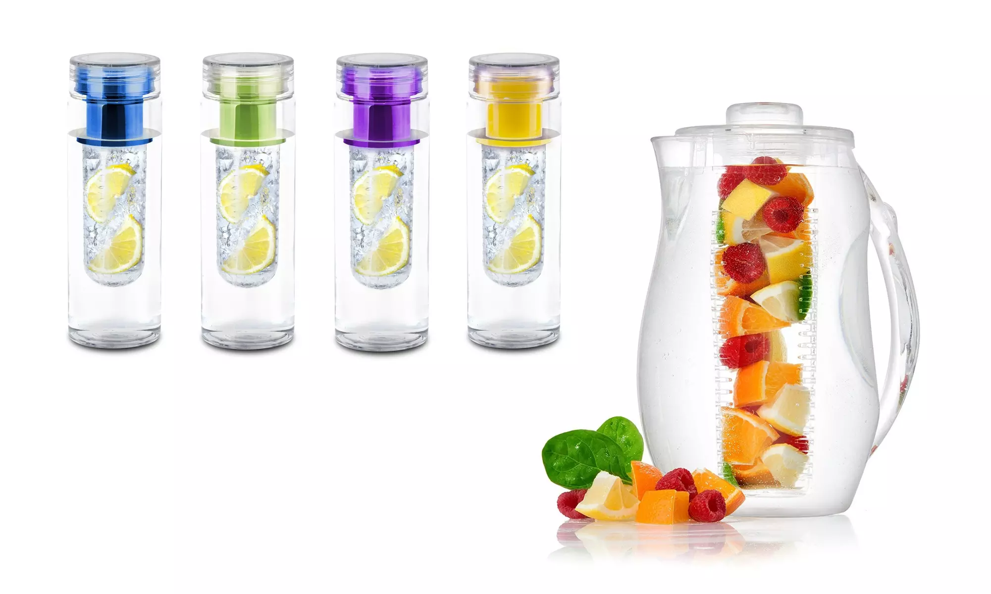 Clearance: InFuzeH20 Fruit-Infuser Water Bottles & Pitcher - Single or 2-Pack - Primary Image