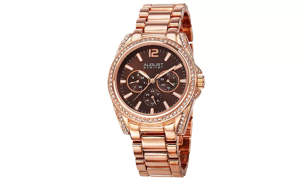 August Steiner Ladies Multifunction Elegant Bracelet Watch ASGP8075RG - Primary Image