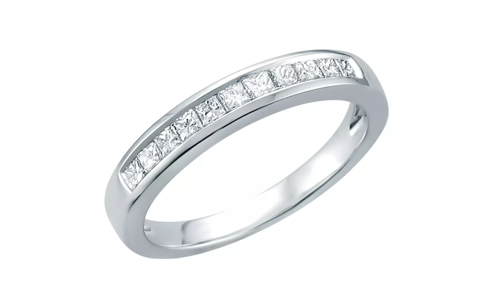 1/2 Cttw Princess Diamond Wedding Band in Platinum By Eternal Brilliance - Second Medium