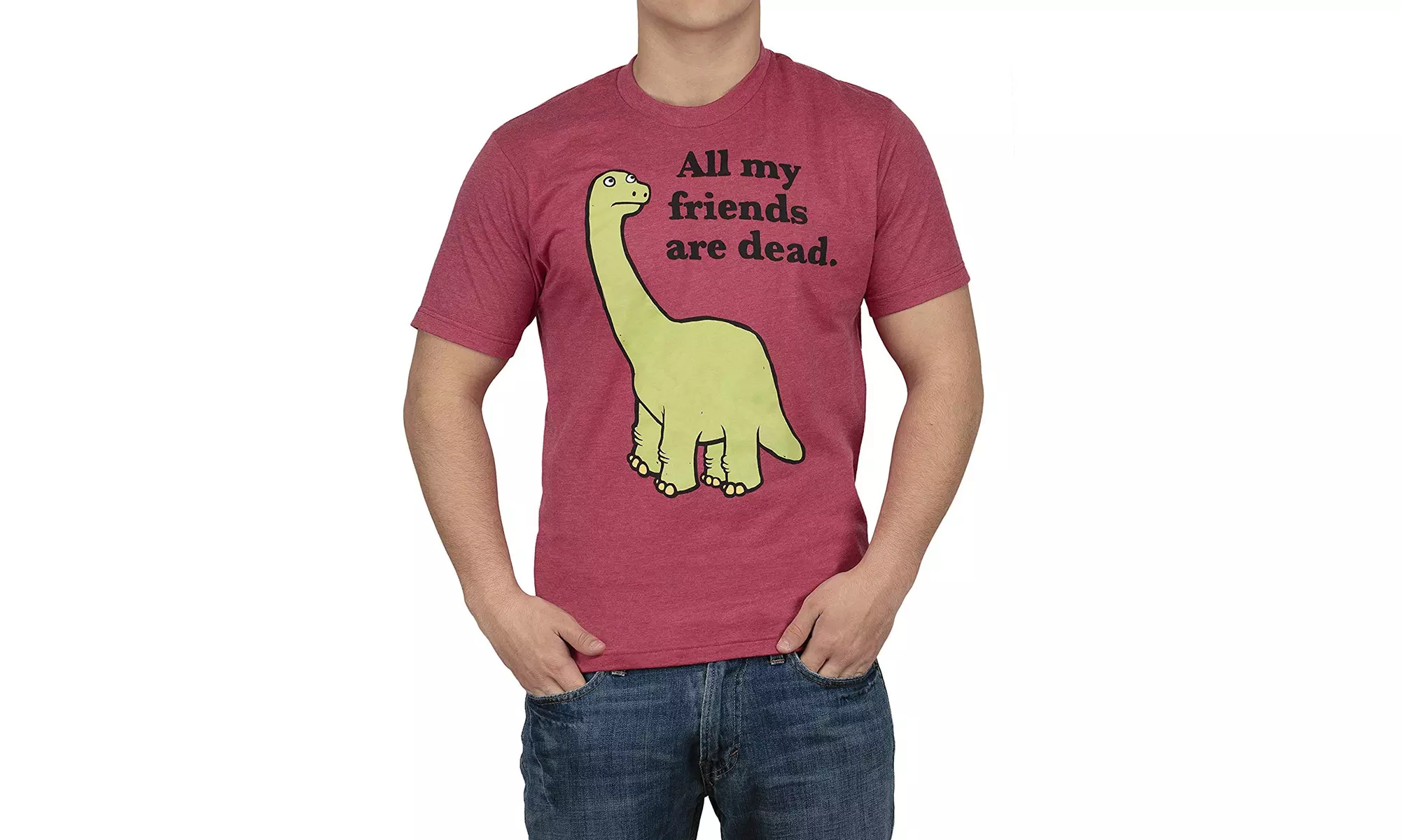 Ripple Junction All My Friends are Dead Dinosaur Men's T-Shirt - Primary Image