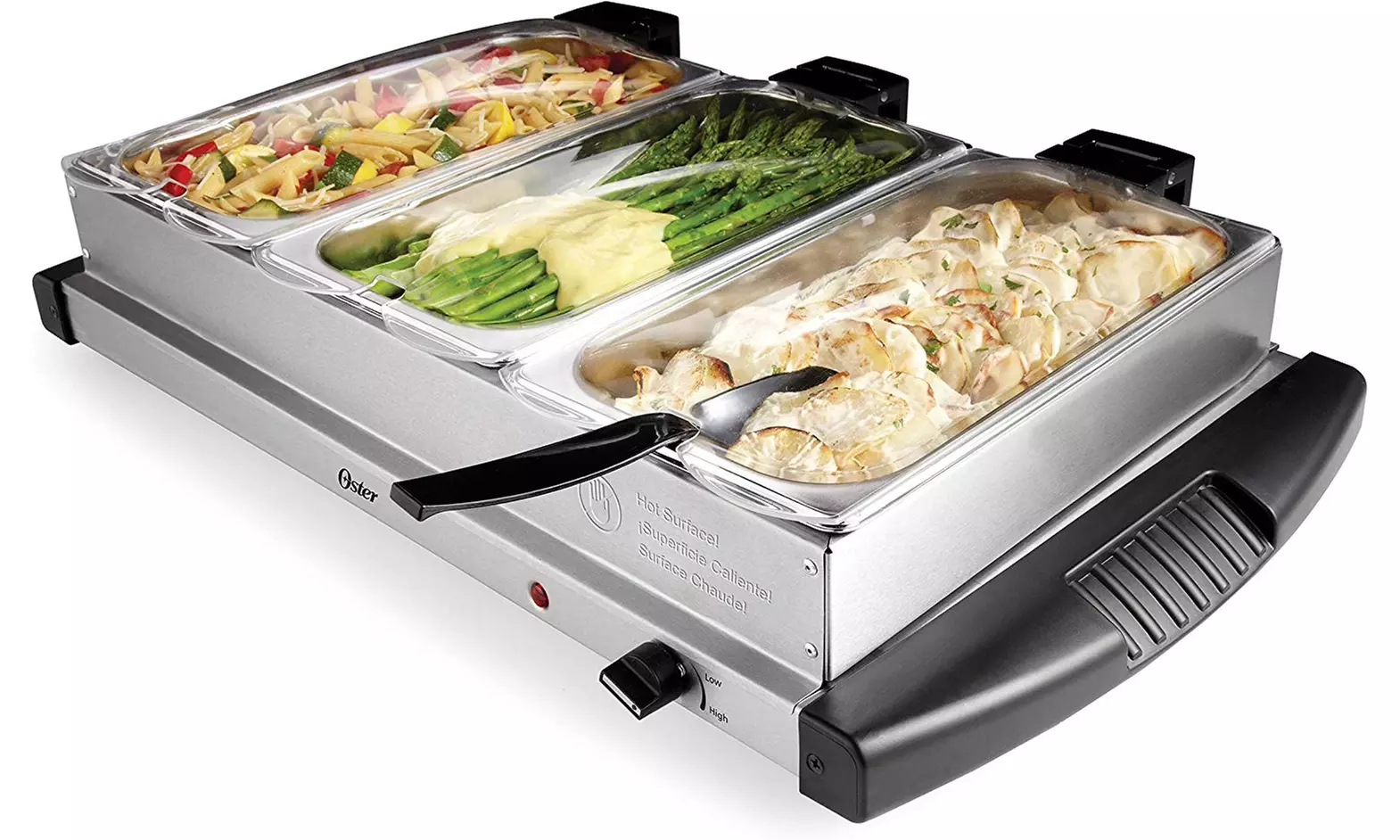 Oster Buffet Server Warming Tray.Triple Tray, 2.5 Quart, Stainless Steel - Primary Image