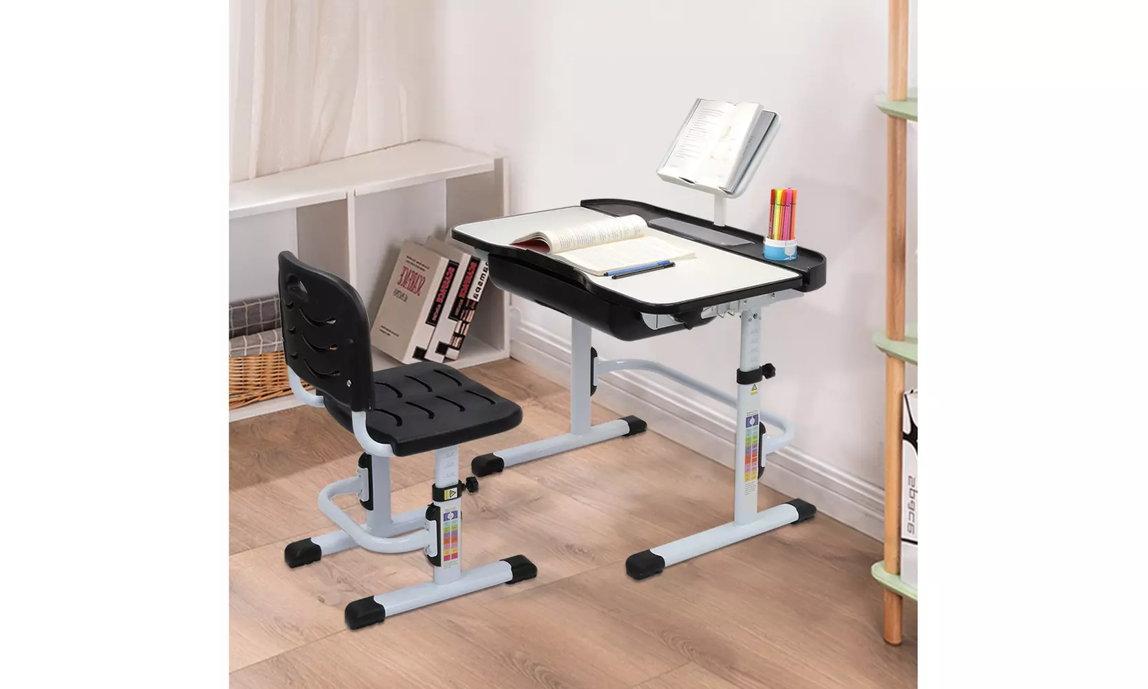 Lifting Top Children Learning Table And Chair Set Student Desk - Primary Image