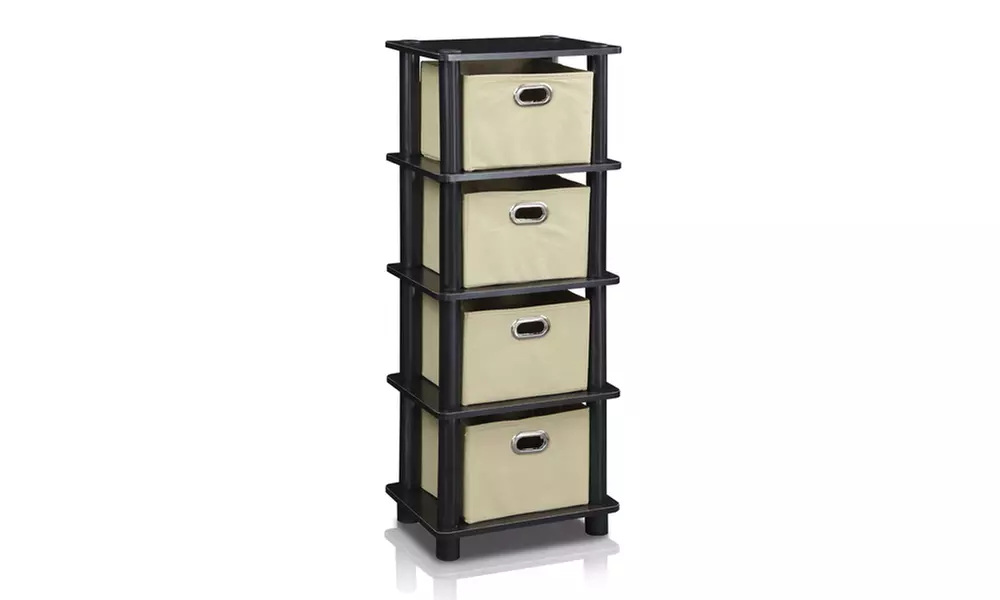 Furinno LACi 28"x11" 4-Bins Storage System Rack - Primary Image