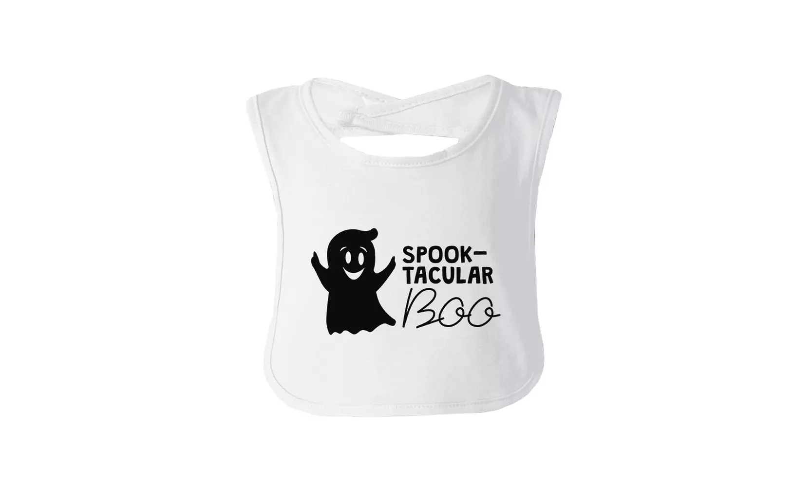 365 Printing Spook-Tacular Boo White Baby Bib Cute Baby Girl Baby Bib Baby Boy - Primary Image