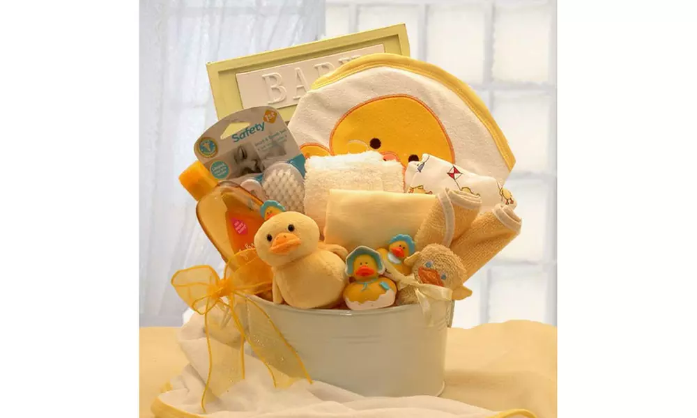 Gift Basket Dropshipping Bath Time Baby New Baby Basket-Medium Yellow - Second Medium