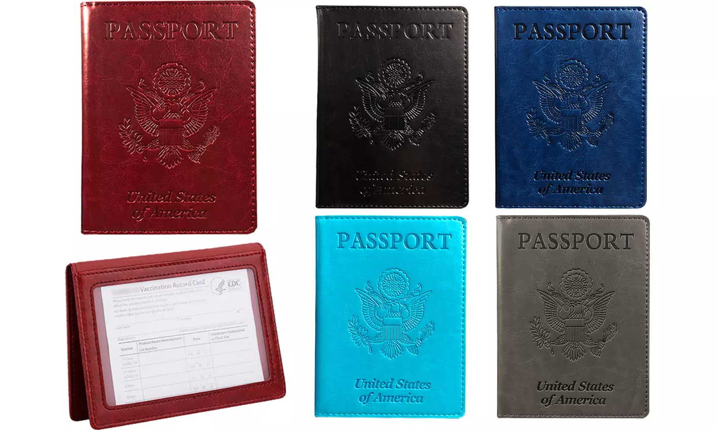 Haute Edition Unisex Bifold Passport Wallet with Vaccination Card Holder - Primary Image