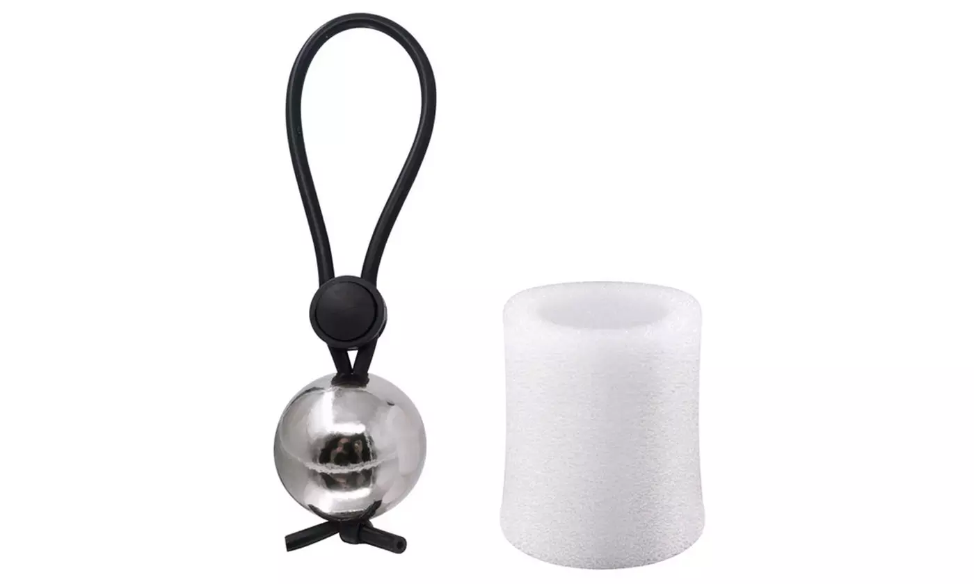 Silicone Ball Penis Extender Enlarger Stretcher Strap Ball Weight Ring - Second Medium