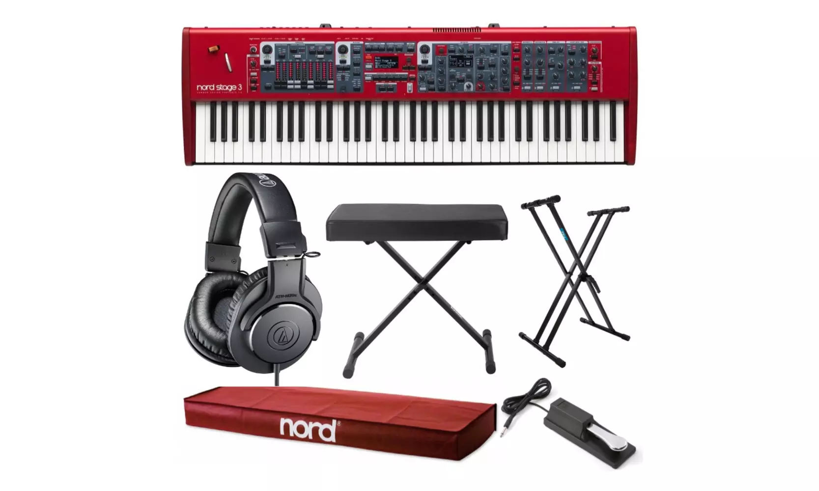 Nord Stage 3 HP76 76-Key Keyboard with Stand, Bench and ATH-M20X Headphones - Primary Image
