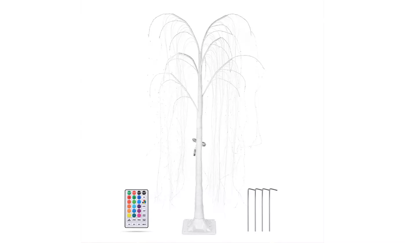 216 LED 5FT Colorful Lighted Willow Tree; RGB LED Tree with Remote; Willow Tree - Second Medium