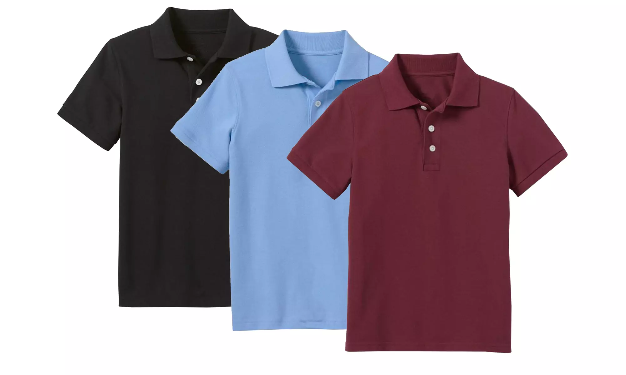 3-Pack Boy's Short Sleeve School Uniform Pique Polo Shirts (Sizes, 4-20)