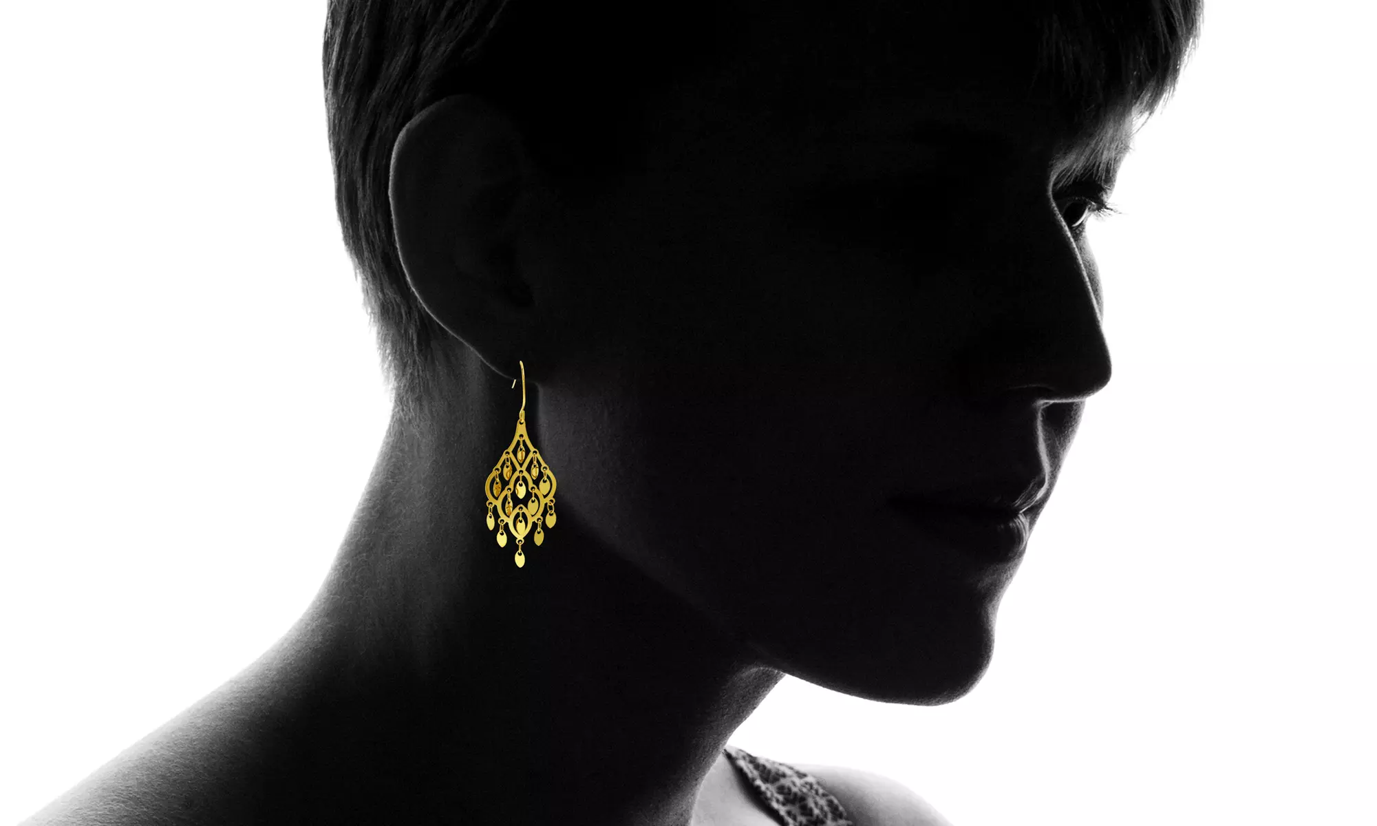 Solid 14K Gold Fancy Hanging Earrings By Paolo Fortelini - Second Medium