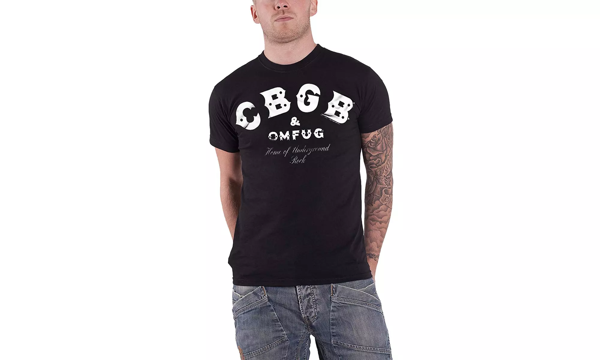 CBGB and OMFUG T Shirt Home of Underground Rock Logo Official Mens Black - Primary Image