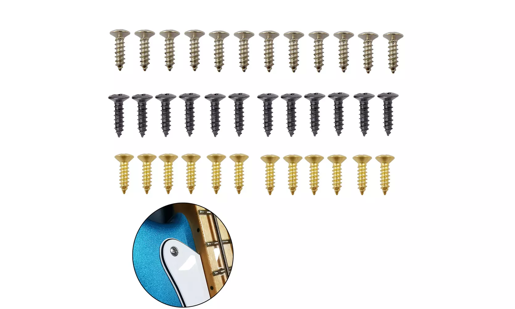 100 or 200 Packs of Guitar Pickguard Screws for Strat Tele Electric Guitar 