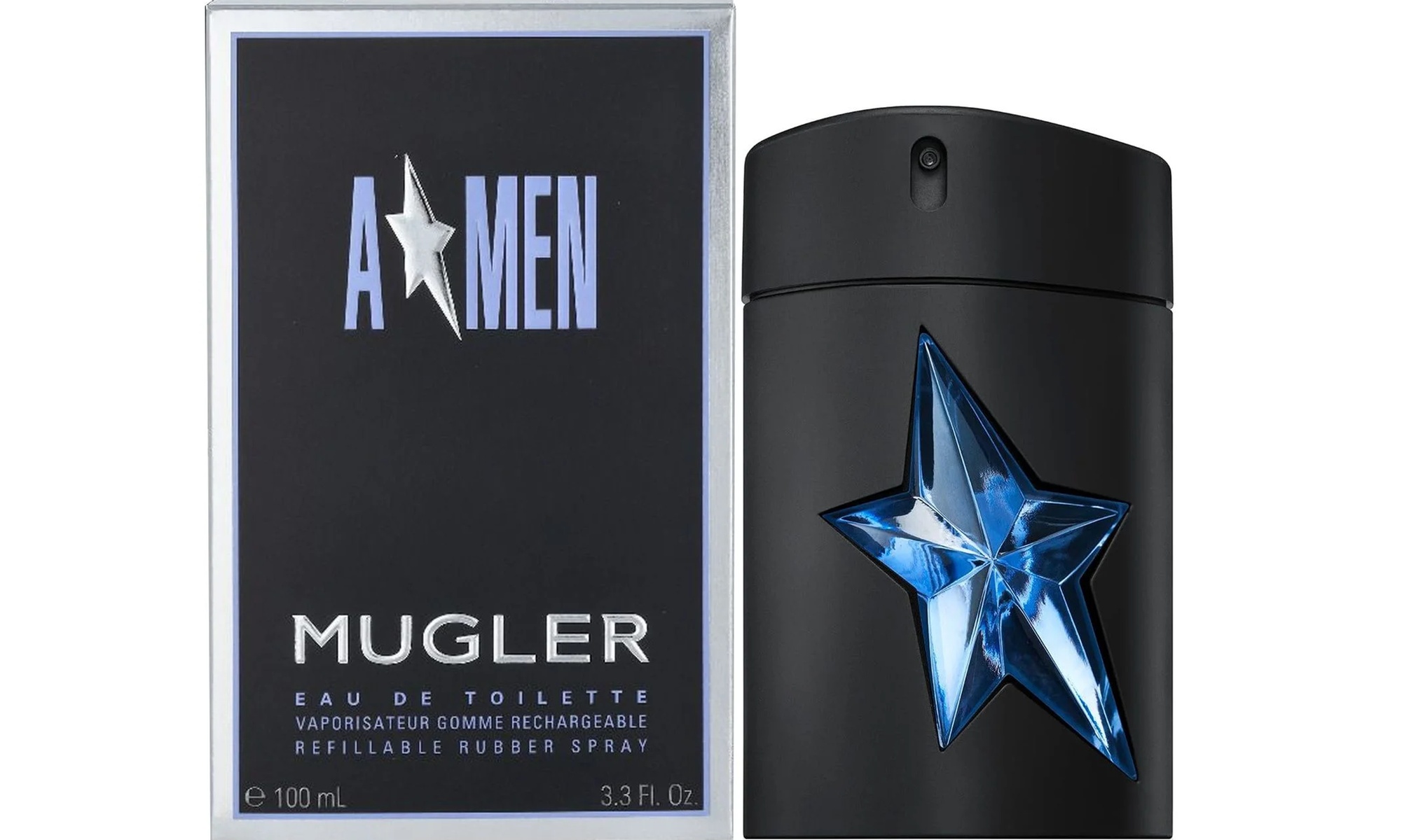 Thierry Mugler Angel A Man EDT Cologne for Men (Refillable Rubber) 3.3 Fl. Oz.