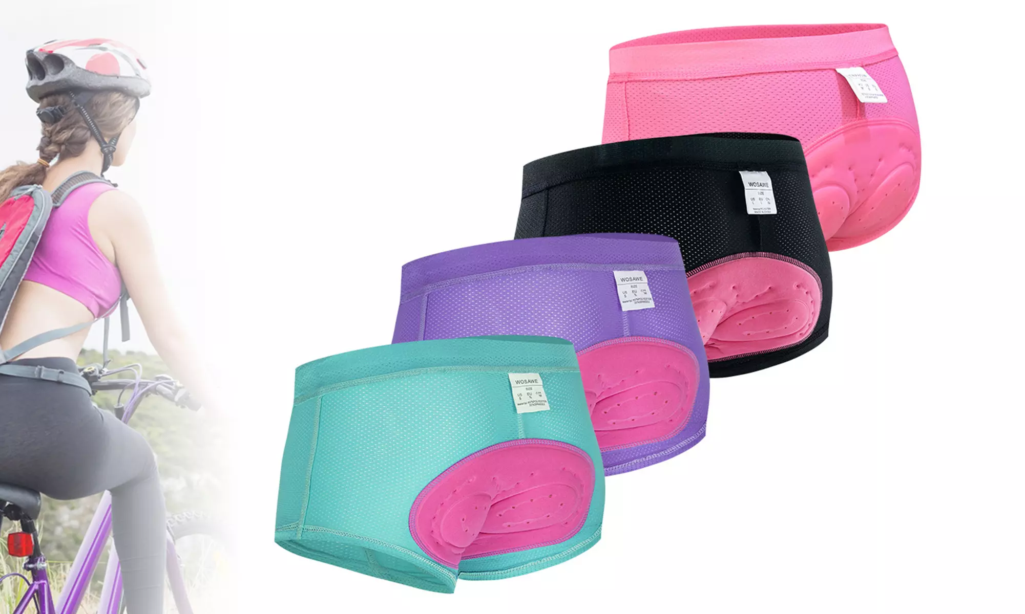 Womens Cycling Shorts 3D Padded Bike Underwear Bicycle Mountain Liner Shorts - Primary Image