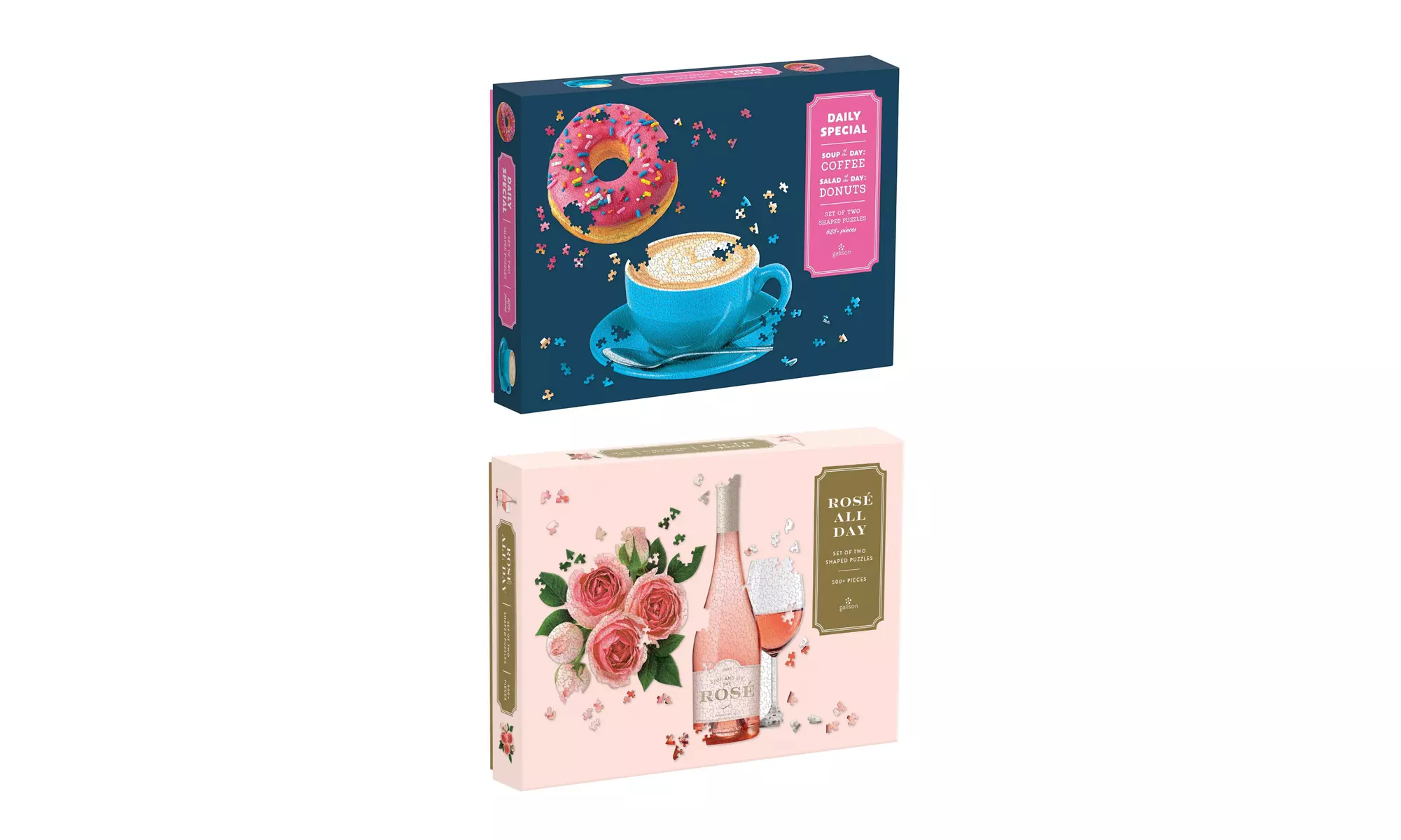 Galison Coffee and Wine Lover Unique Jigsaw Puzzle Set (Set of 4) - Primary Image