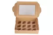 12-Pack Kraft Paper Cupcake Boxes Bakery Box with Display Window and Inserts - Second Medium