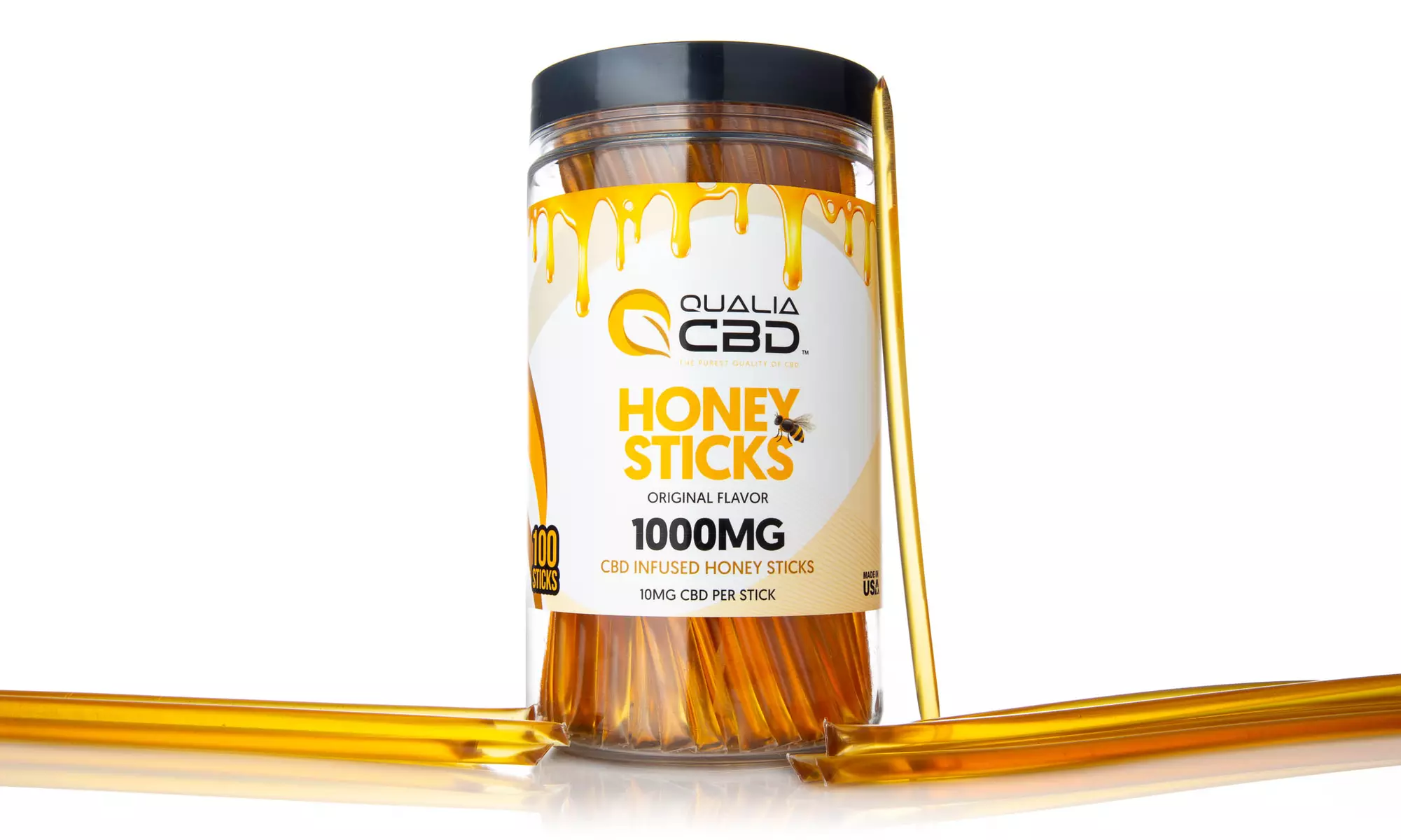 Organic Honey Sticks Infused w/ 10MG of Full Spectrum CBD (100 Count) - Second Medium