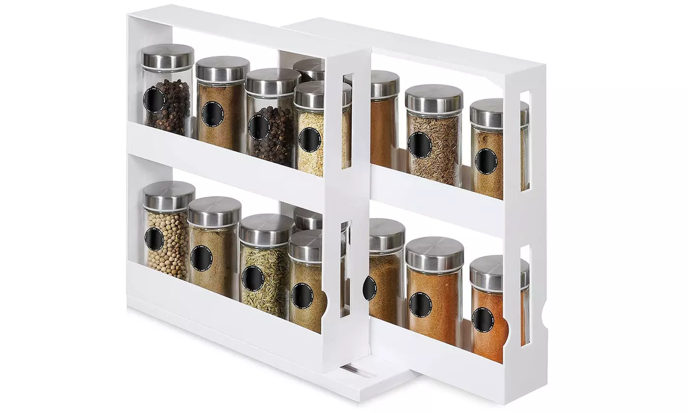 NewHome Swivel Cabinet Organizer Revolving Kitchen Rack Spice Organizer