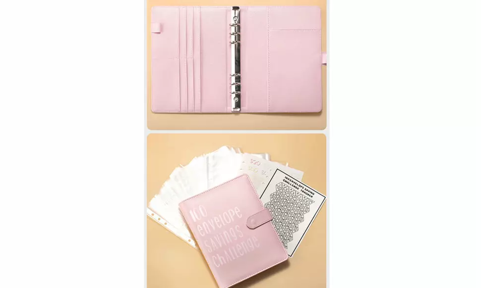 100 Envelope Savings Challenge Budget Binder with Cash Slots