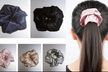 5 Ps Silk Hair Scrunchies Elastic Hair Bands Hair Scarf Ponytail Holder for Hair - Second Medium