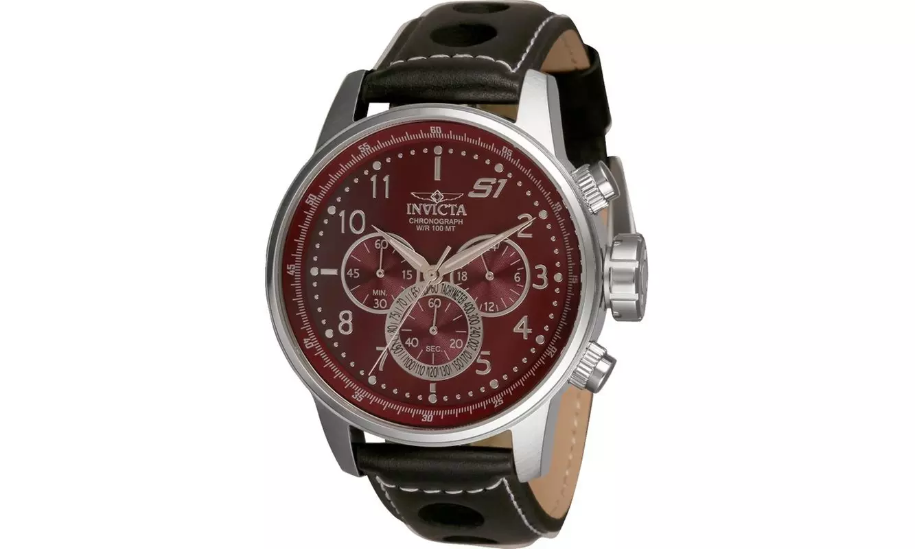 Invicta Men's 30915 S1 Rally Quartz Chronograph Burgundy Dial Watch - Primary Image