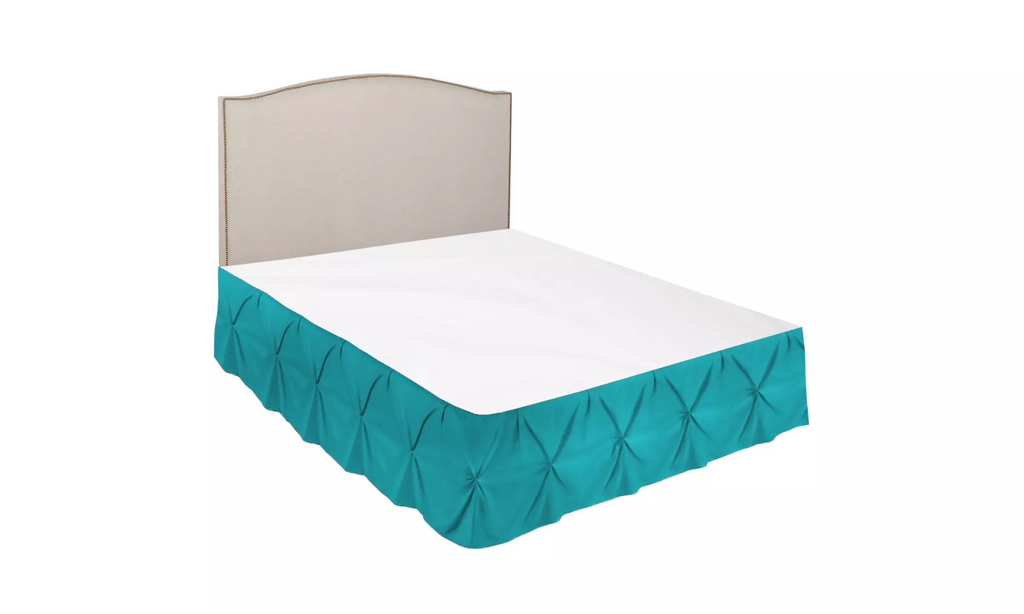 Nestl Pinch Pleat Bed Skirt - 14 inch Tailored Drop Pintuck Dust Ruffle