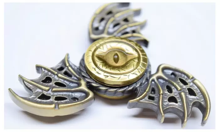 Flying Dragon Wings Eye Fidget Hand Spinner Zinc Alloy Metal Rainbow Gold Silver - Second Medium