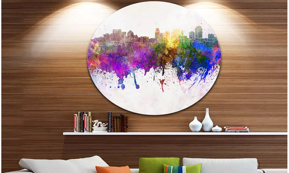 Salt Lake City Skyline' Disc Cityscape Metal Artwork Print - Primary Image