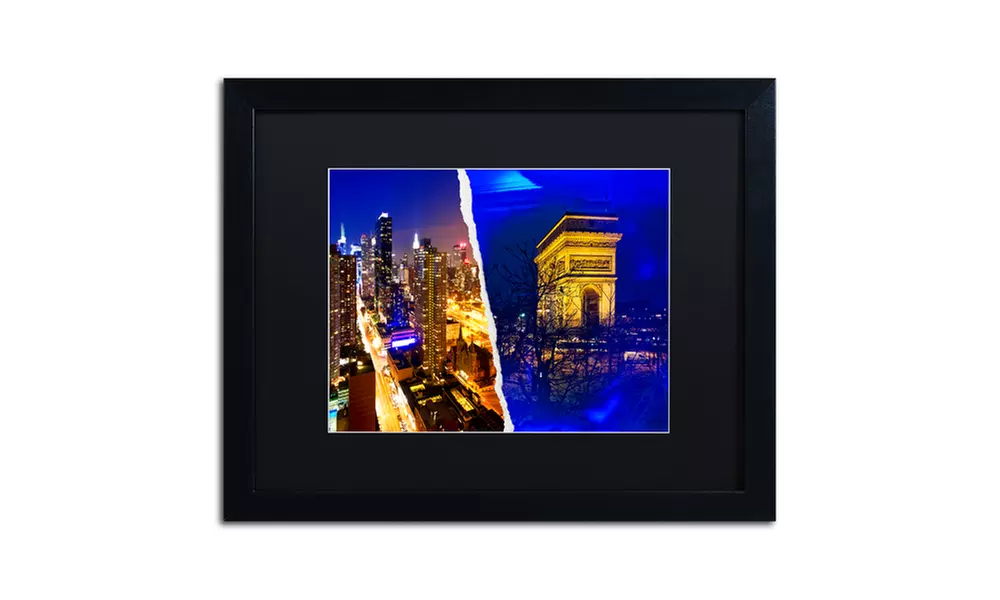 Philippe Hugonnard 'Cities at Night' Matted Black Framed Art - Second Medium