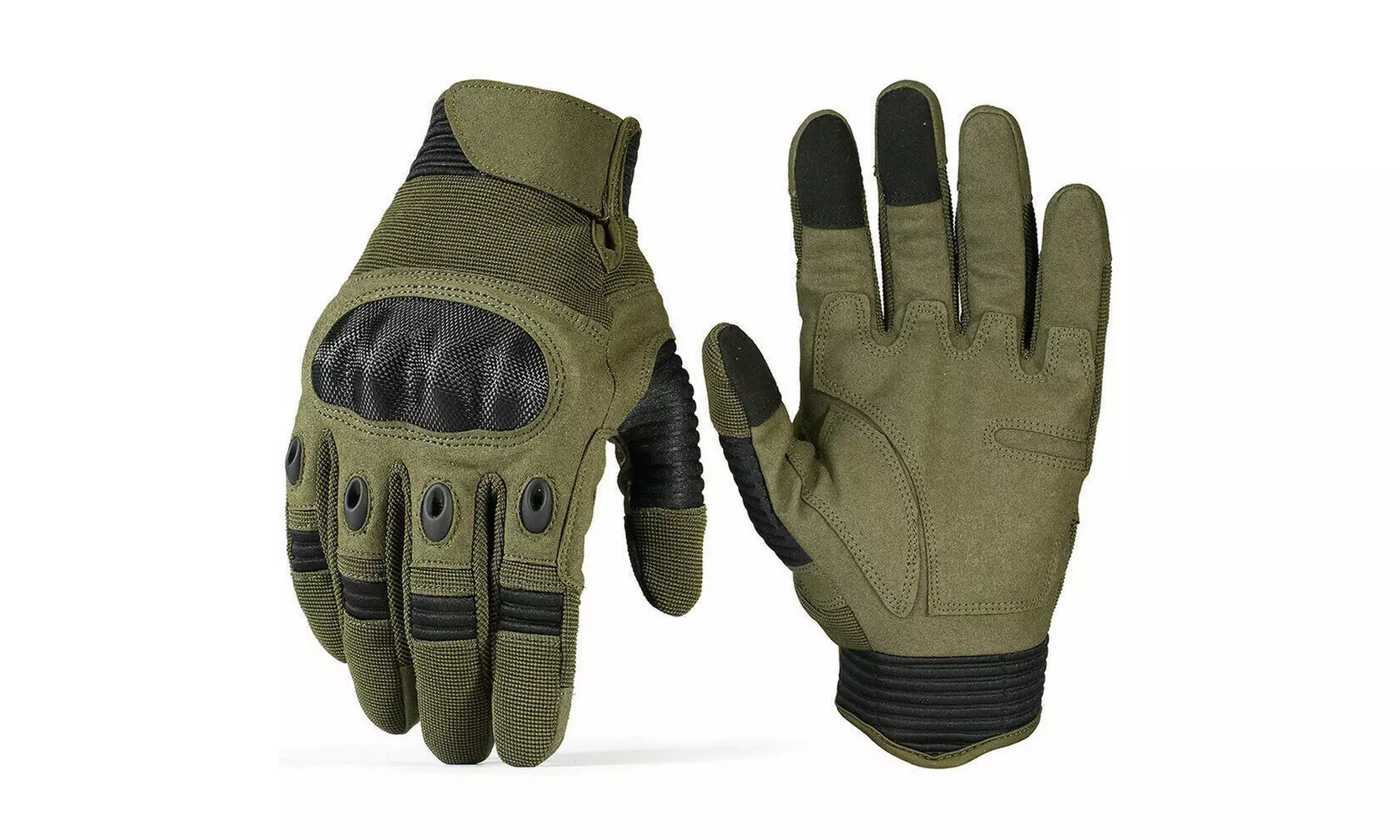 Military Tactical Gloves Army Airsoft Paintball Motorcycle Riding Gloves - Green - Primary Image