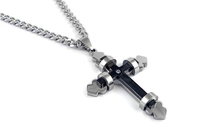 Up To 85 Off On Mens Stainless Steel Cross Ne Groupon Goods   C870x524 