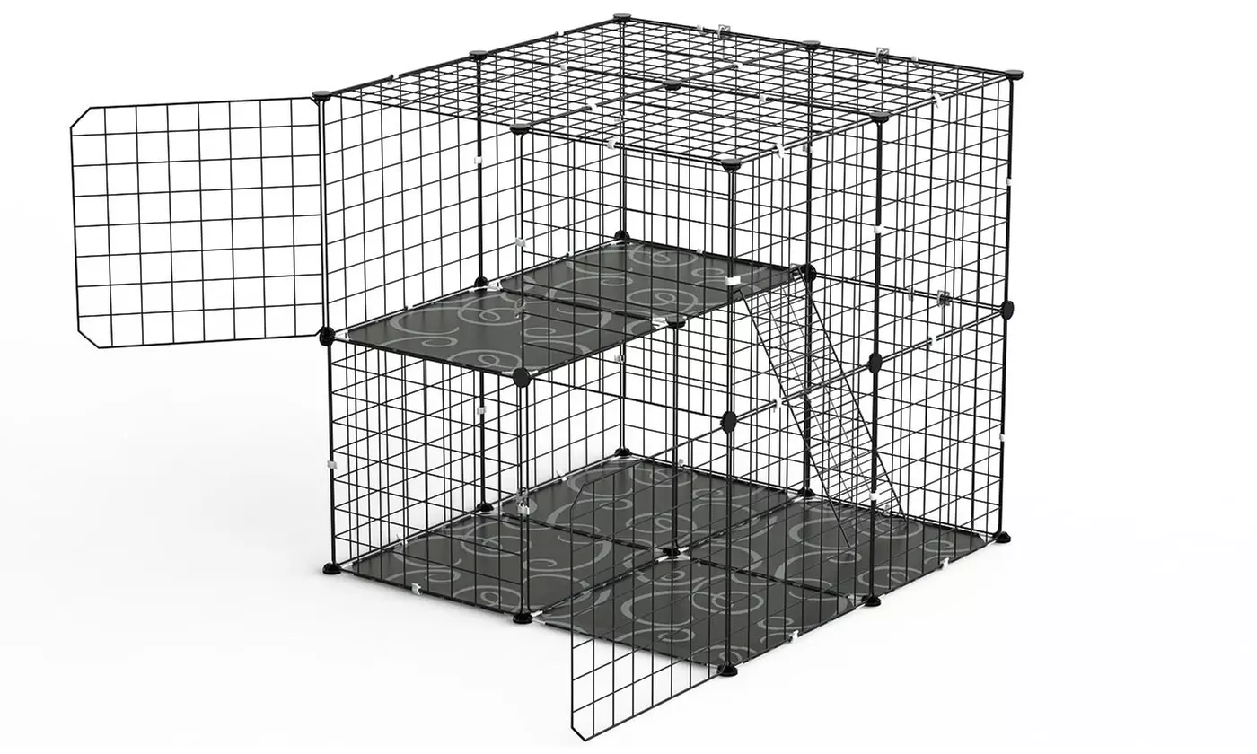 iMounTEK 2-Tier & 3-Tier Cat Cages Indoor Pet Playpens for 1-2 Cats