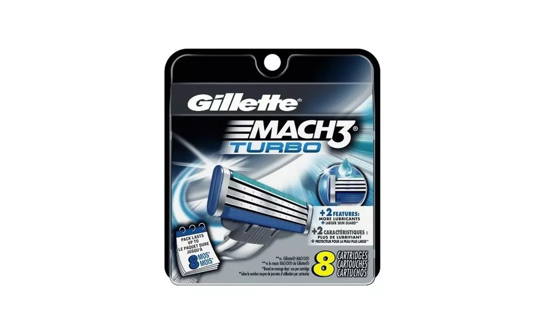 Gillette Mach3 Turbo Razor Refill Cartridges, 8 Ct - Primary Image