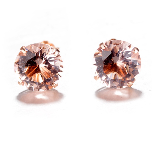 morganite earrings studs