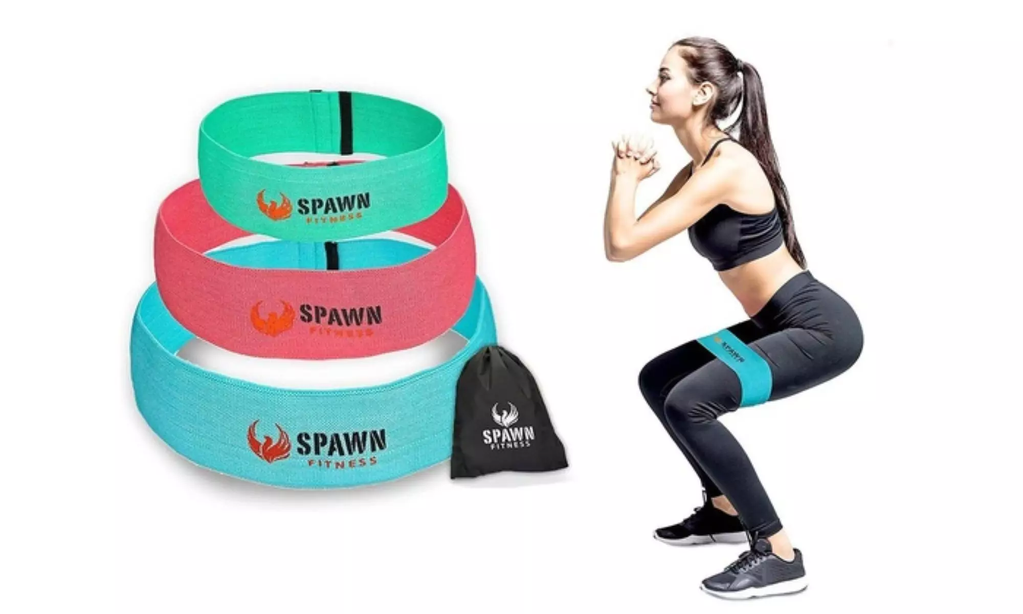 SPAWN Fitness Cotton Latex Resistance Bands (Pack of 3 Sizes) - Primary Image