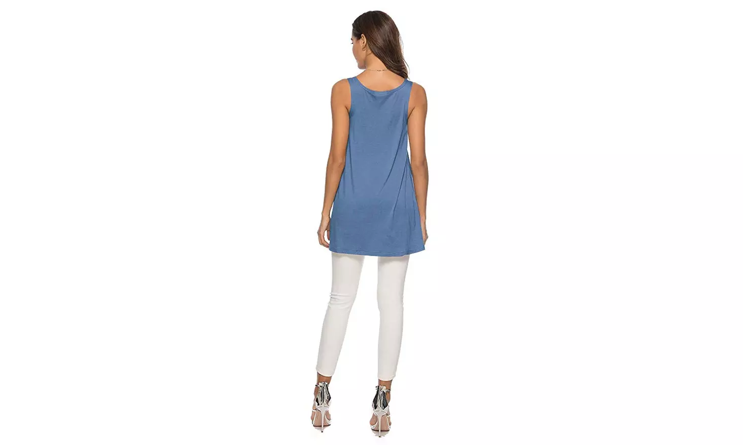 Women's Sleeveless Tunics , Flowy Tunic Blouse  Tank Tops Shirts - Second Medium