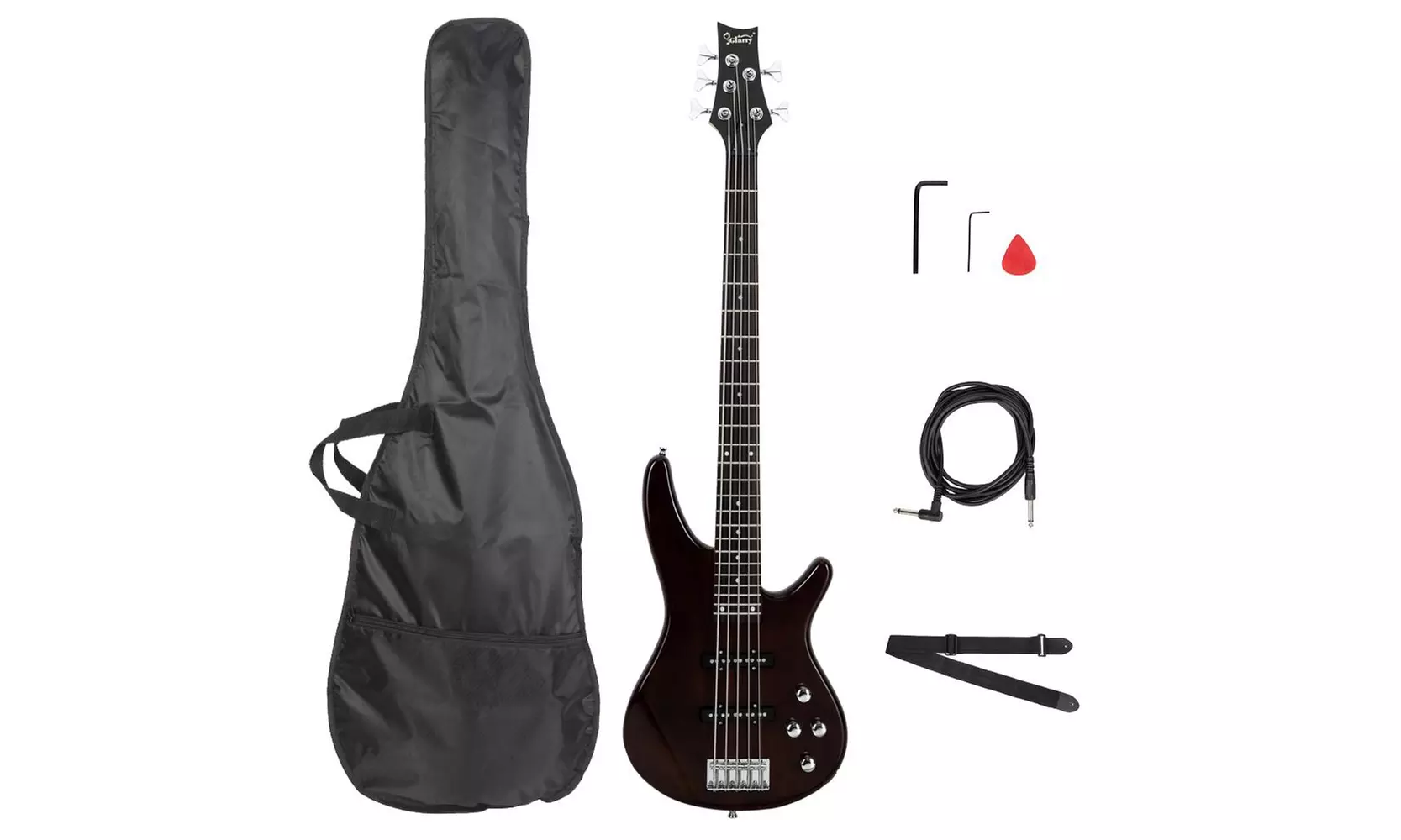 Portable Electric Bass Guitar Kit for Beginner with Bass Bag, Strap - Primary Image