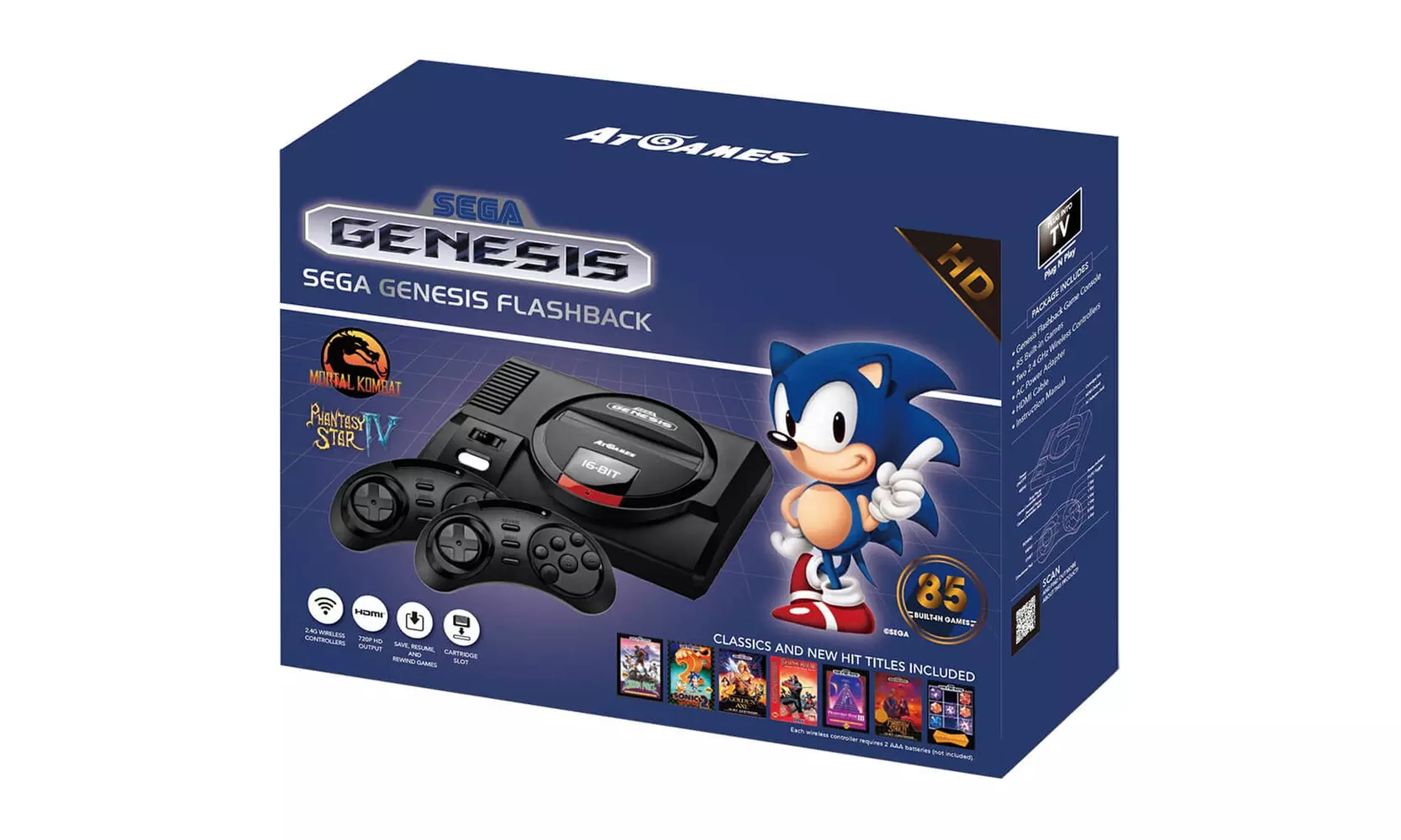 Sega Genesis Flashback HD Game Console w/ Wireless Controllers 85 Built-in Games - Primary Image