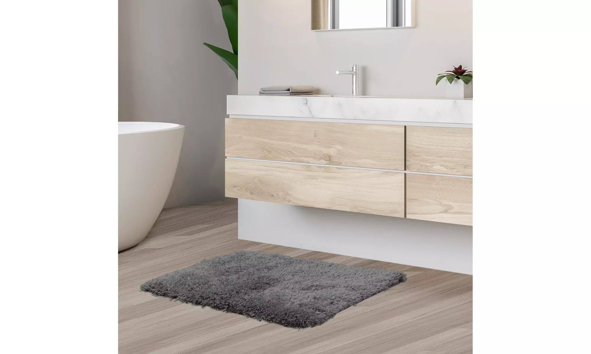 Clara Clark Non-slip Shaggy Bath Rug Set