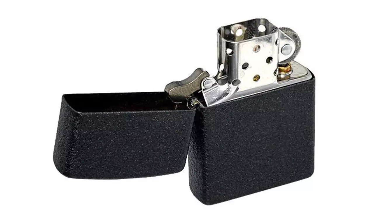 Zippo Black Crackle Lighter, Regular Classic - Primary Image