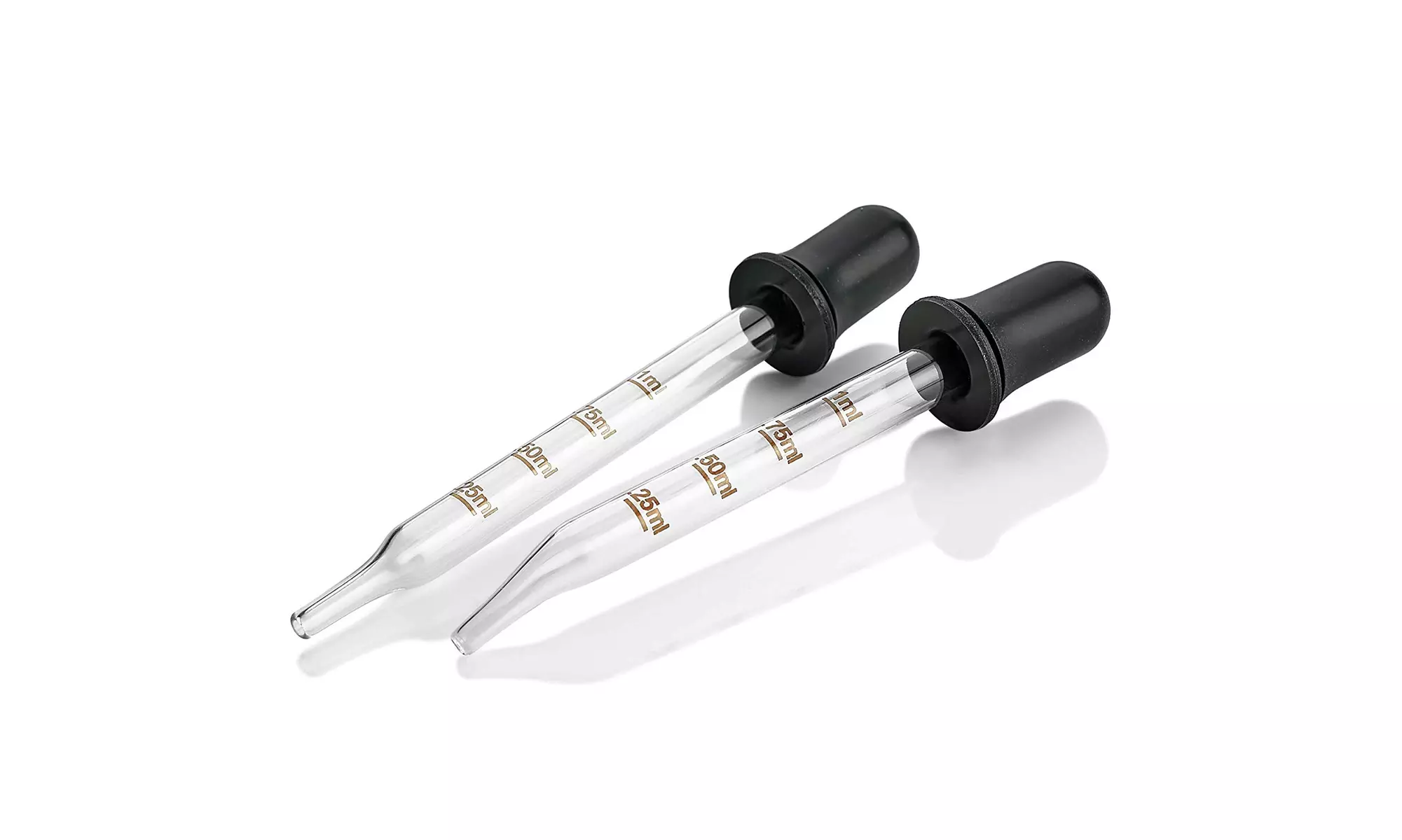 Eye Dropper - (Pack of 2) Bent & Straight Tip Calibrated Glass Medicine Droppers - Second Medium