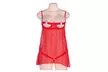 Women Red Opencup Babydoll Dress Dot Chemise Strappy Nightie - Second Medium