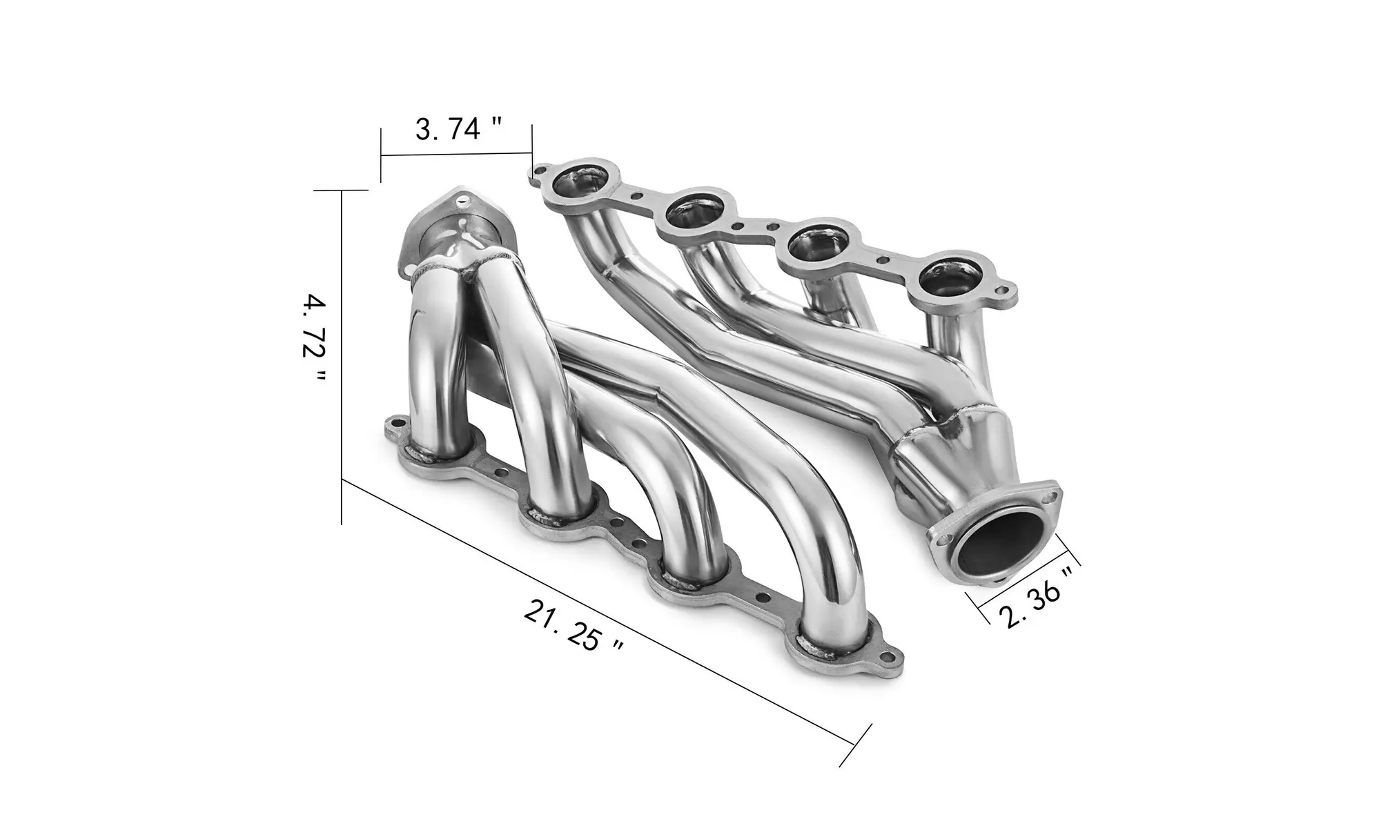 Set Swap S10 Conversion Headers Fit Chevy LS1 LS2 LS3 LS6 LS9 LS Engines Truck - Primary Image